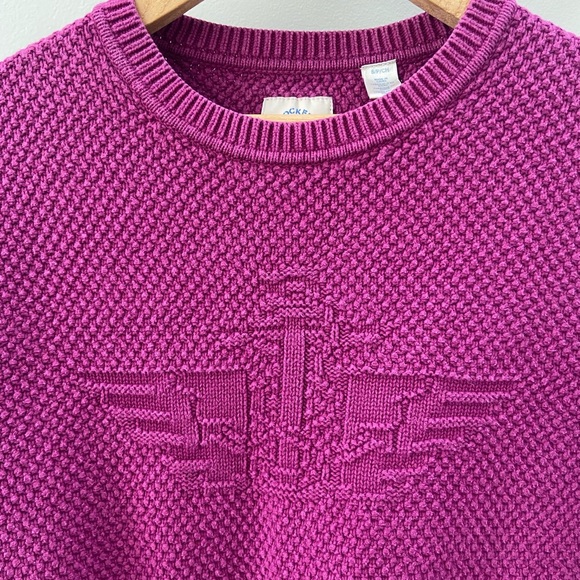 Dockers Cotton Magenta Textured Knit Crewneck Pullover - Picture 2 of 4